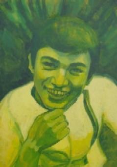ケンサク　 2010制作　420mm×300mm イラストレ-ションボードにアクリル絵具